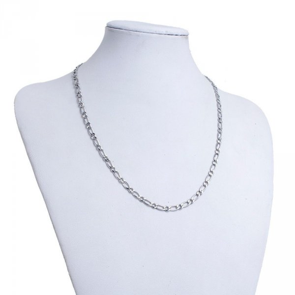 Halskette N&deg;03 aus Edelstahl Figaromaschen 50.5 cm