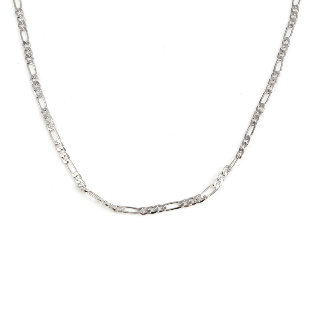 Collier N°04 Plaqué Platine 45 cm