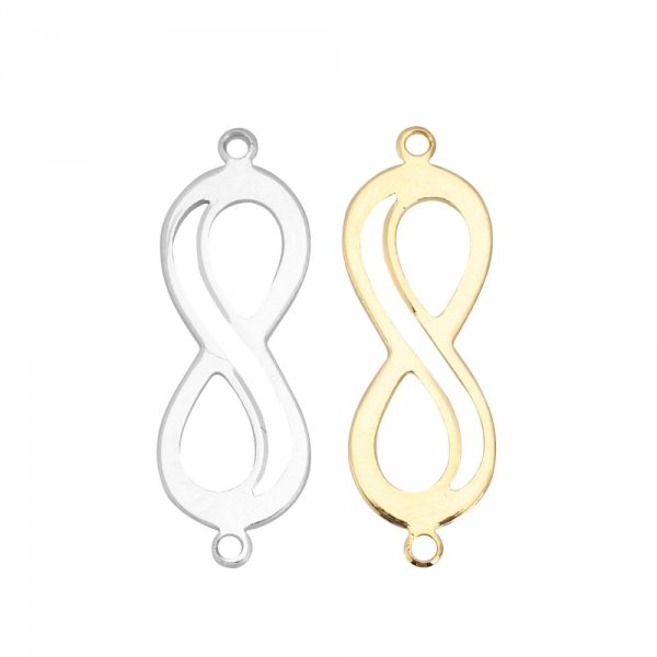 Verbinder Symbol "Unendlichkeit" Vergoldet 18k Kupfer