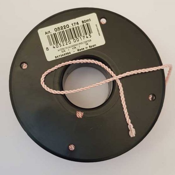 Cordon Rond Tress&eacute; 2 mm Rose N&deg;01