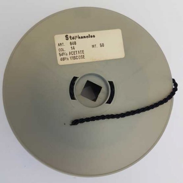 Cordon Rond Tress&eacute; 3 mm Noir N&deg;03