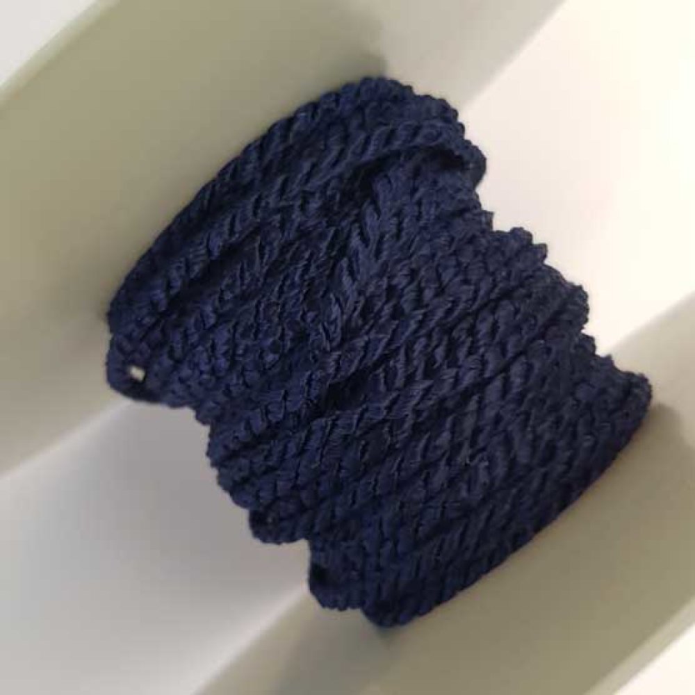 Cordon Rond Tressé 3 mm Bleu Foncé N°02