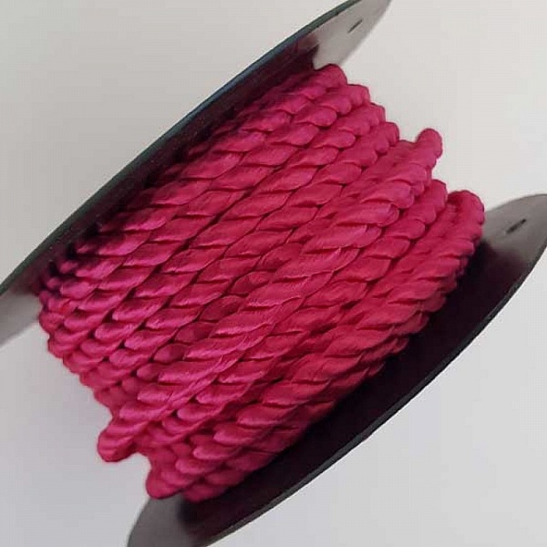 Cordon Rond Tress&eacute; 5 mm Fushia N&deg;01