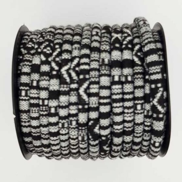 Spaghetti-Rundschnur Nr. 01 Schwarz Wei&szlig; x 1 Meter