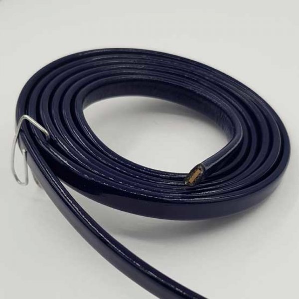 Cordon vernis plat 06 mm bleu marine x 1 m&egrave;tre