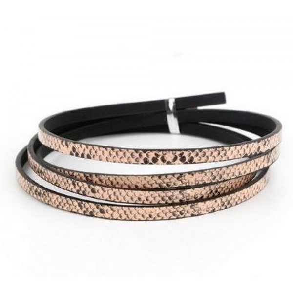 Leder 05 mm Altrosa Zeichnung Schlangenhaut 1 Meter