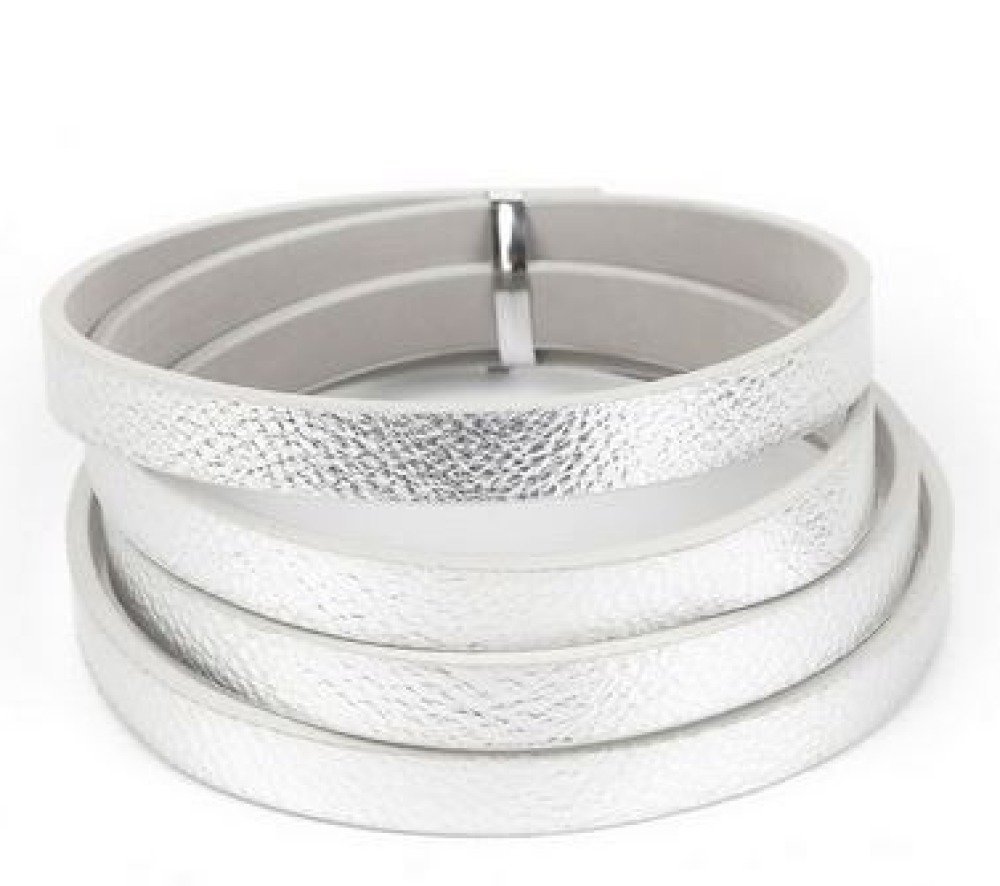 Leder 10 mm Silber 1 Meter