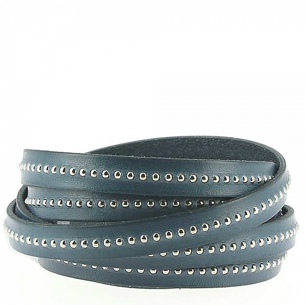 Leder Kugel L&ouml;wenblau 10 mm mit Kugelkette Nickel free pro 20 cm