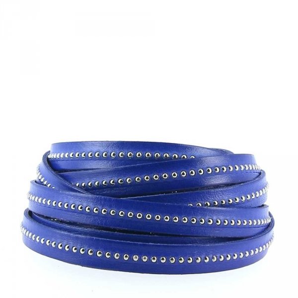 Leder Kugel Cobalt 10 mm mit Kugelkette Nickel free pro 20 cm