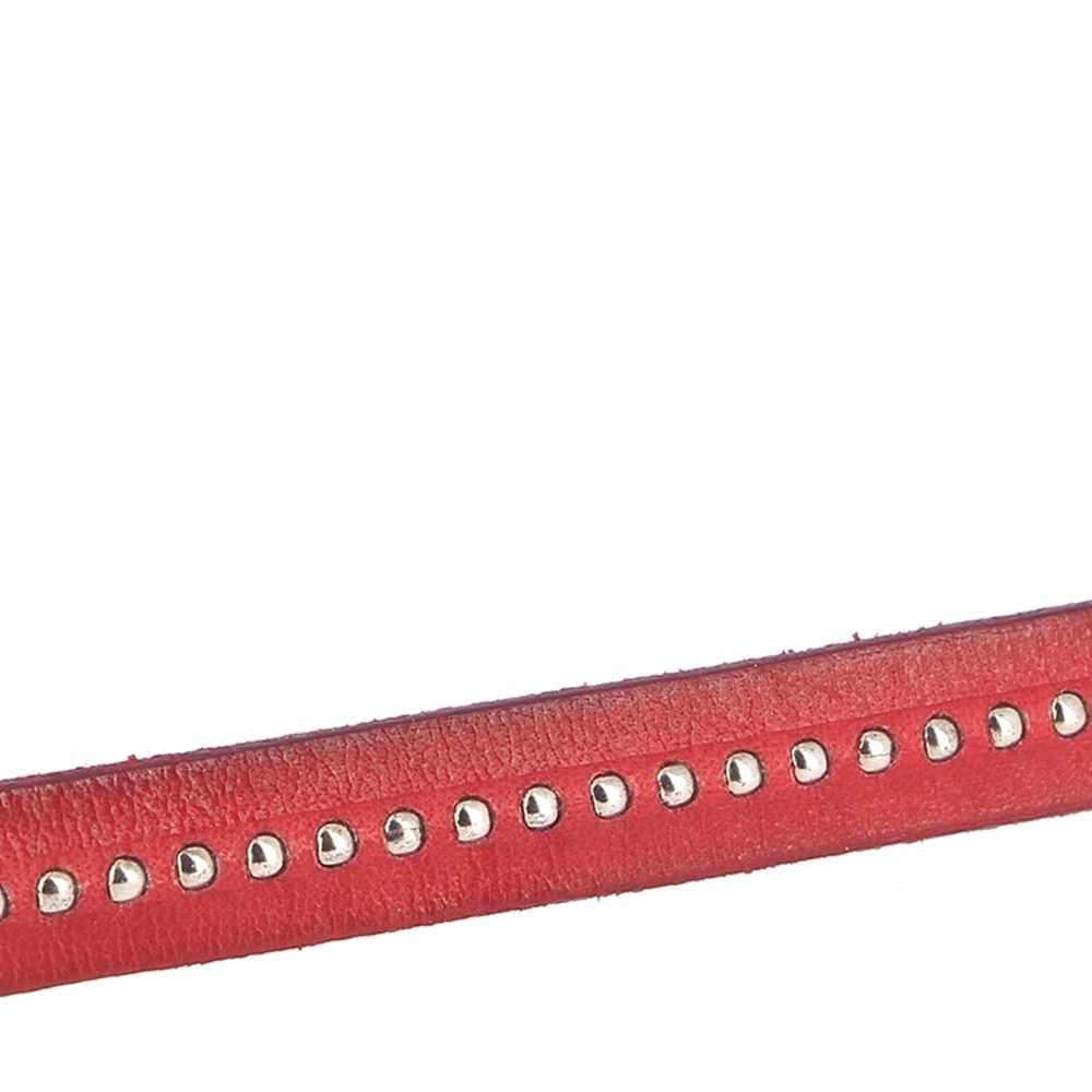 Leder Kugel rot 10 mm mit Kugelkette Nickel free pro 20 cm