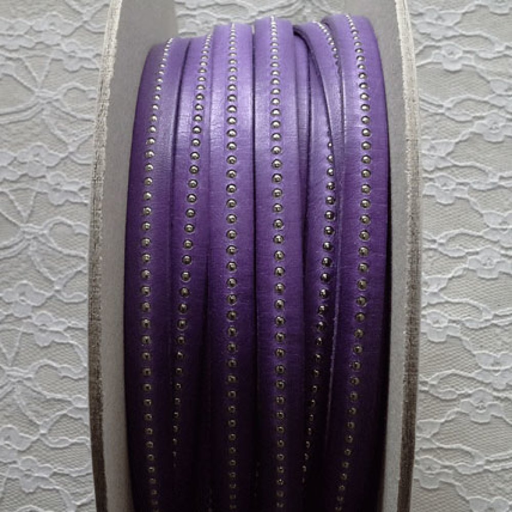 Leder Kugel Violett 10 mm mit Kugelkette Nickel free pro 20 cm