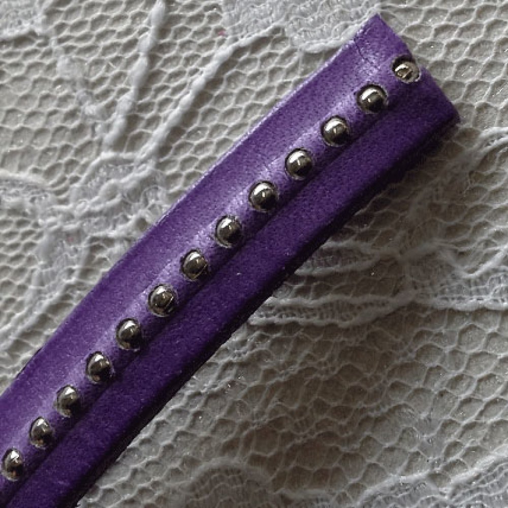 Leder Kugel Violett 10 mm mit Kugelkette Nickel free pro 20 cm