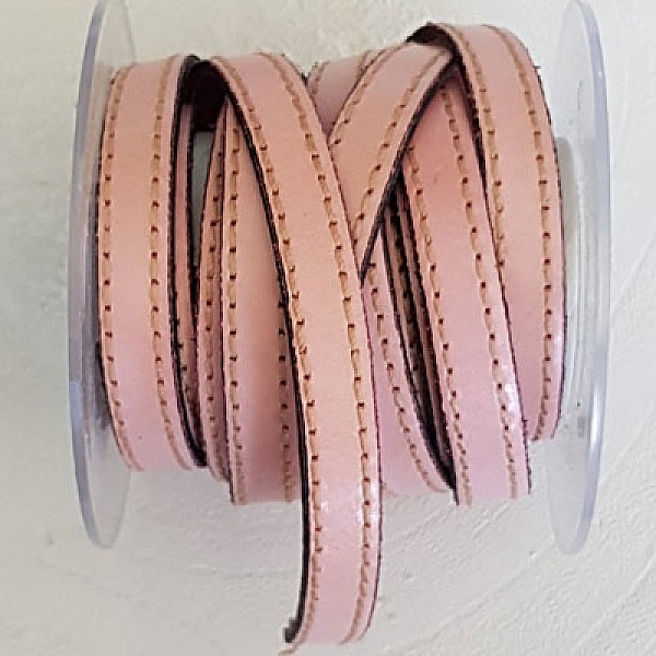 Flaches Kalbsleder 10 mm x 20 cm Mit 2 F&auml;den gen&auml;ht.