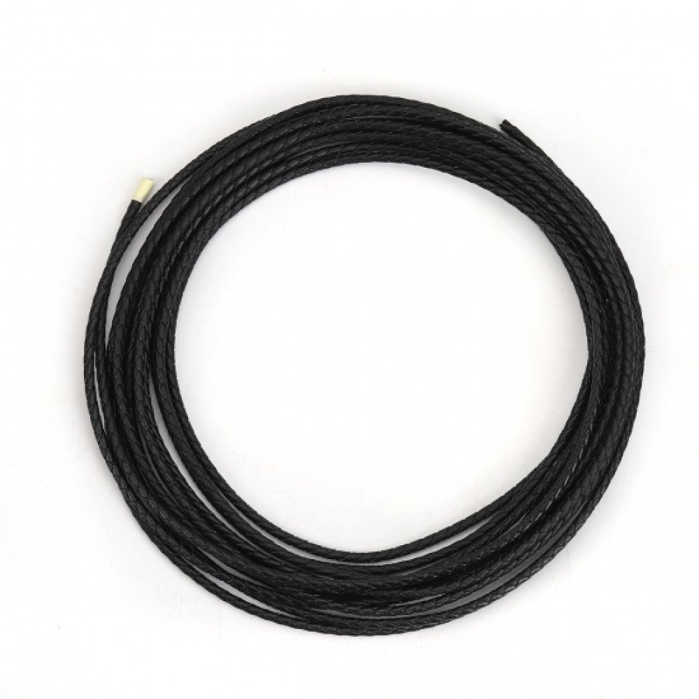 Cuir rond tressé Noir 03 mm x 5 mètres