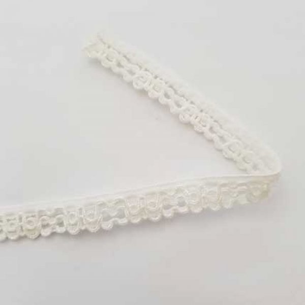 Dentelle Blanc Vague L&eacute;g&egrave;rement &eacute;lastique 15 mm N&deg;01