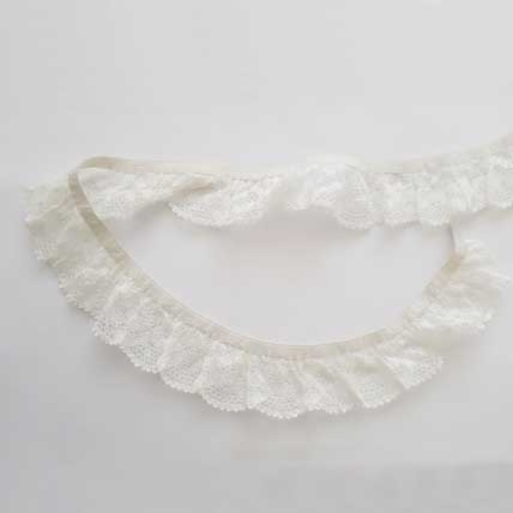 Dentelle élastique Blanc 3.6 cm N°04