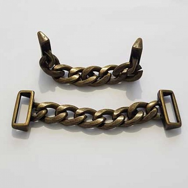 Double Passant 20 mm et chaine en Zamak N&deg;01 Bronze