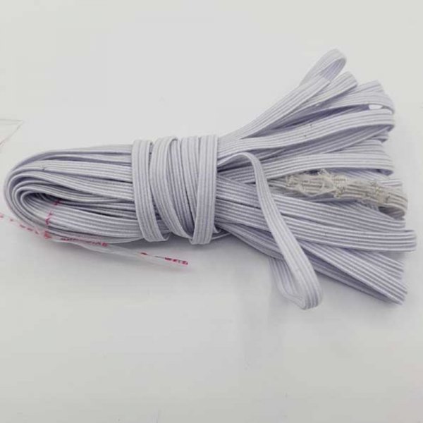 Gummiband flache Maske 5 mm wei&szlig; Nr. 03 x 7.50 Meter