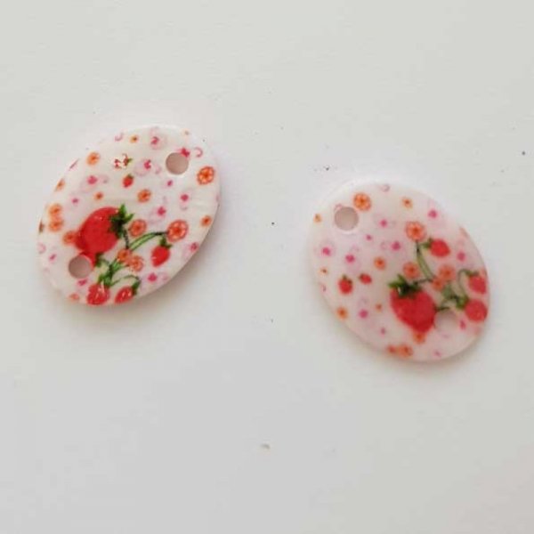 Entre deux fantaisie Ovale &agrave; fleurs 20x14 mm N&deg;04