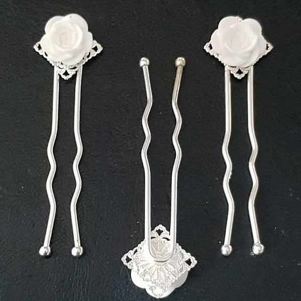 Epingle &agrave; cheveux Blanc mariage N&deg;04