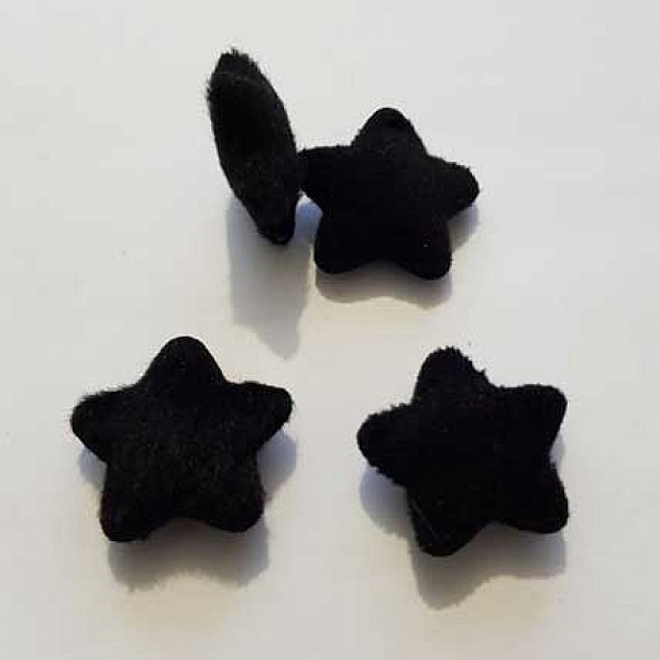 Etoile bomb&eacute; noir feutrine scrapbooking 25mm