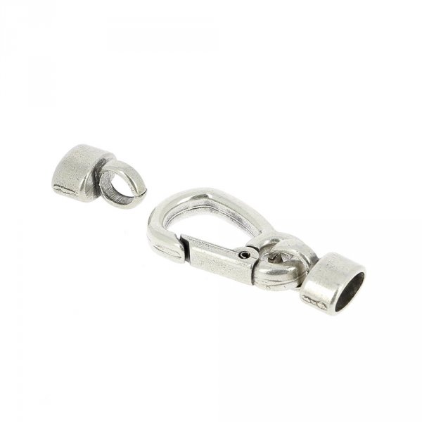 10 mm Karabinerverschluss f&uuml;r Leder aus Zamak