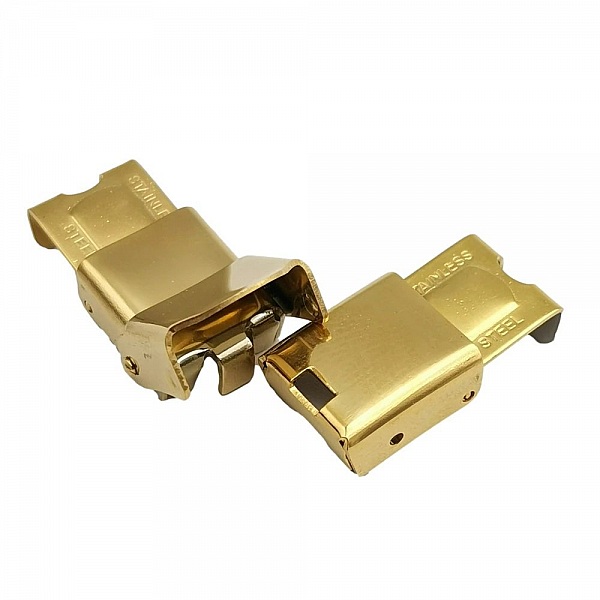 Clipverschluss Kralle f&uuml;r Leder 10 mm breit Vergoldet