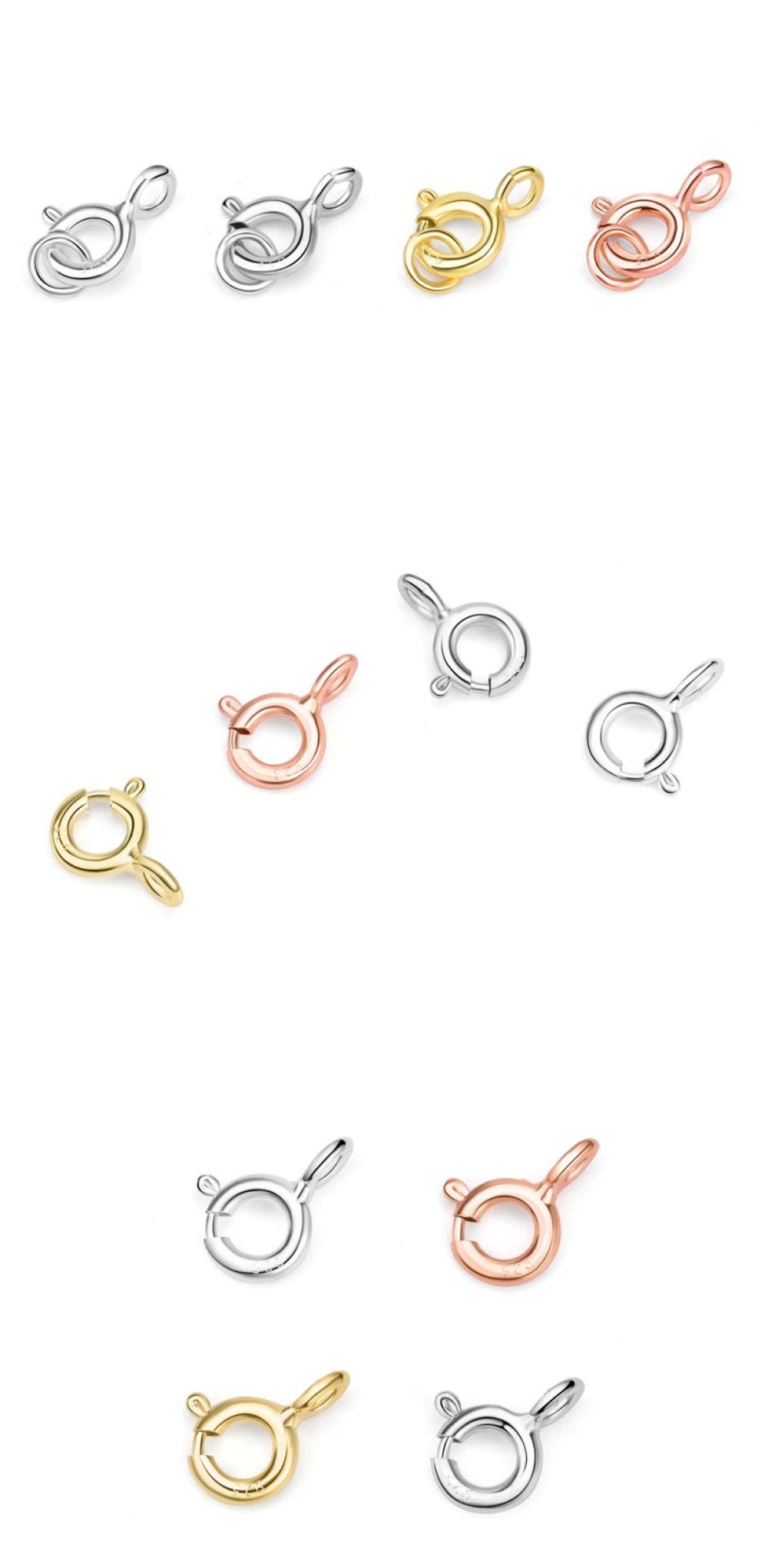 Runder Federring-Verschluss Silber 925 N&deg;03