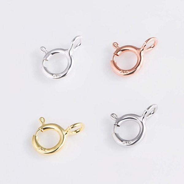 Runder Federring-Verschluss Silber 925 N&deg;04