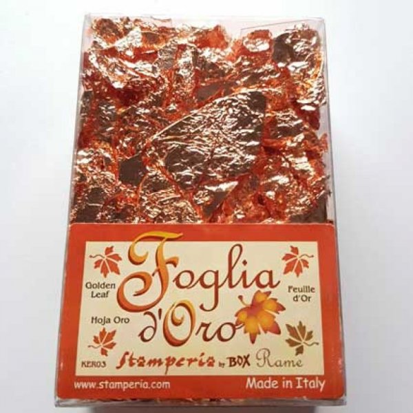 Goldene Bl&auml;tter in Flocken Stamperia