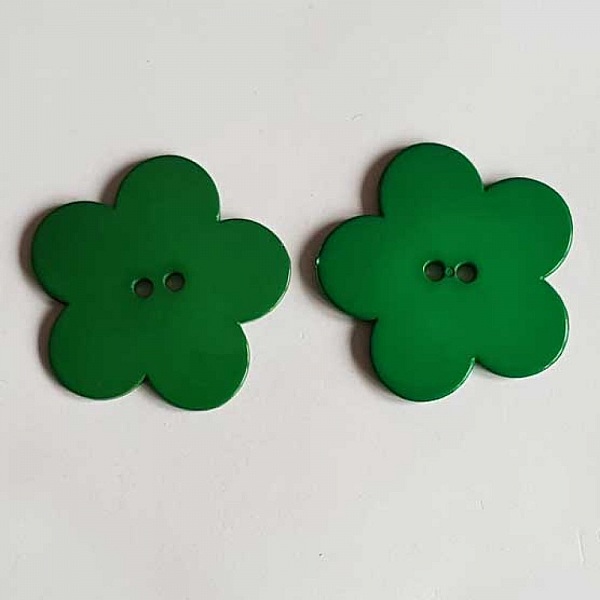 Fleur Big Pop r&eacute;sine 58mm 2 trous Vert Fonc&eacute;