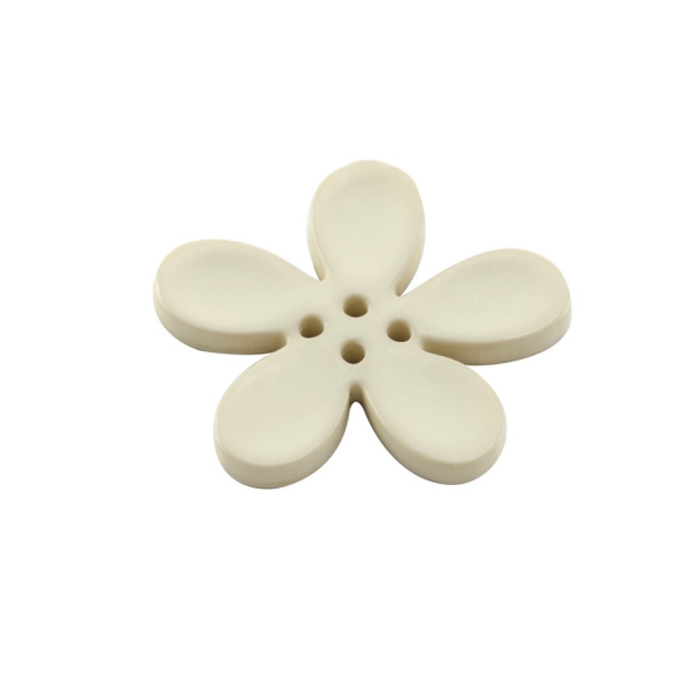 Fleur Orchidée résine 4 trous 40 x 3 mm Beige 02