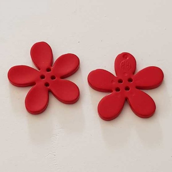 Fleur Orchid&eacute;e r&eacute;sine 4 trous 30 x 3 mm Bordeaux