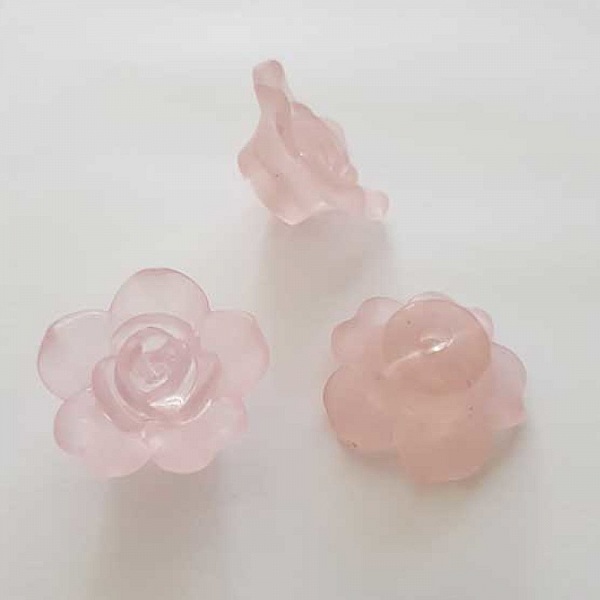 Fleur Rose Givr&eacute; 25 mm Rose Clair