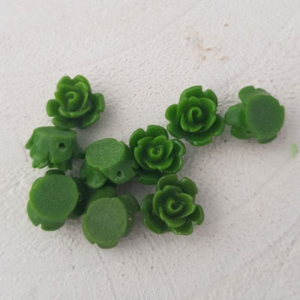 Synthetische Blume 09 mm Nr. 01-25 Dunkelgr&uuml;n