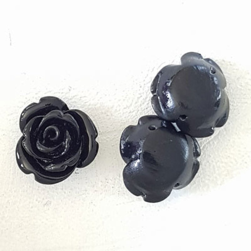 Synthetische Blume 13 mm N°03-10 Schwarz