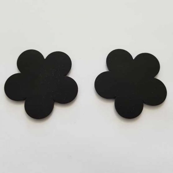 Fleur pvc 38 mm Noir Opaline