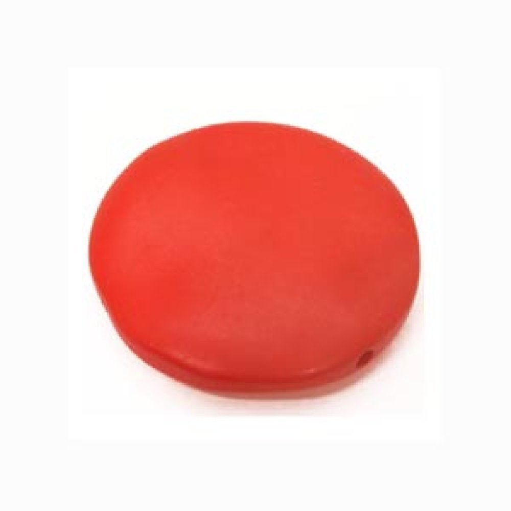 Galet plat résine rond 27 x 8 mm effet cuir Rouge