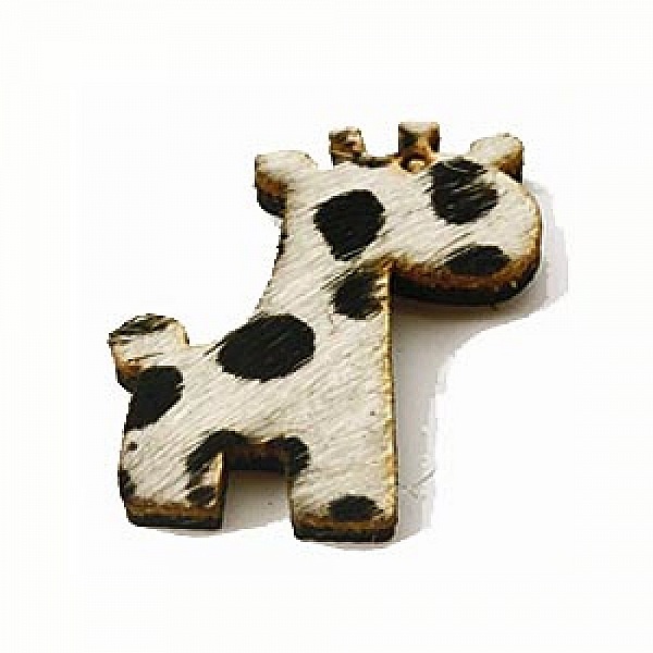 Giraffe Fell Wei&szlig; 26x34mm x 1