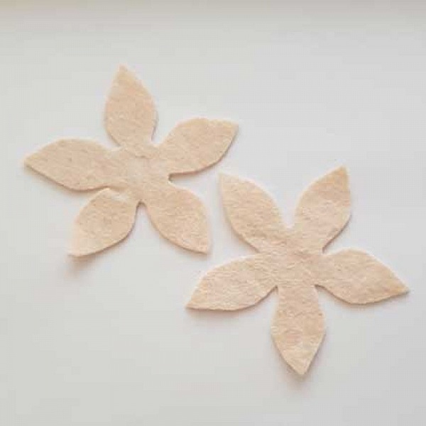 Jolie petite fleur en Feutrine 80 mm N&deg;19-02 x 2 pi&egrave;ces