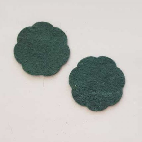 Jolie petite fleur en Feutrine 36 mm N&deg;16-12 x 2 pi&egrave;ces