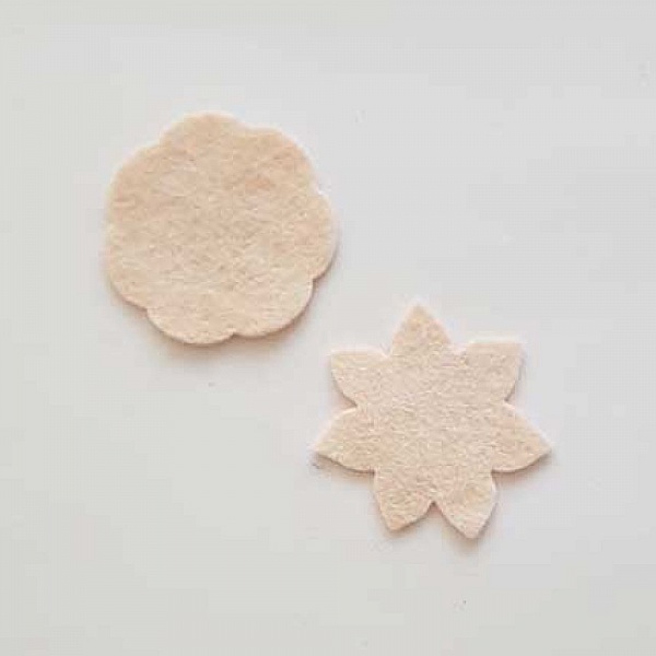 Jolie petite fleur en Feutrine 36 mm N&deg;19-04 x 2 pi&egrave;ces