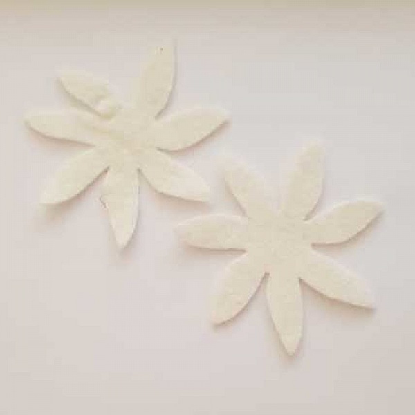 Jolie petite fleur en Feutrine 80 mm N&deg;10-01 x 2 pi&egrave;ces