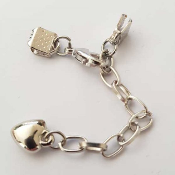 Kit Endst&uuml;ck Krallenverschluss Herzband mit Karabinerverschluss 6 mm