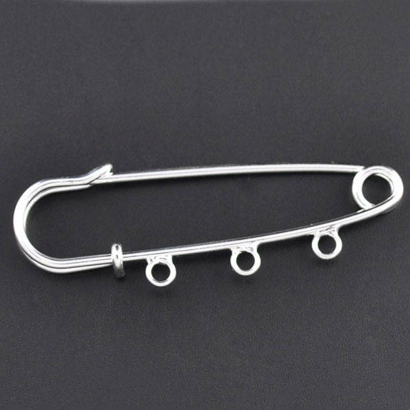 Lot 20 Halter Broschen Nursing Pin Silber 3 Ringe 70x20mm Nr. 003 