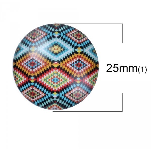 Lot 20 Glas-Cabochons rund 25 mm 95108