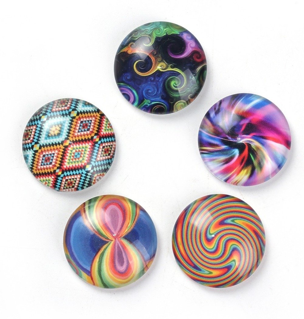 Lot 40 Glas-Cabochons rund 25 mm 95108