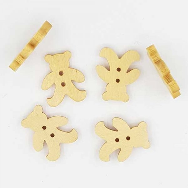 Lot de 10 boutons bois ours N&deg;01