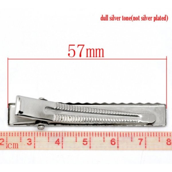 Satz von 20 Krokodilklemmen - Silberfarben 56 mm x 8 mm