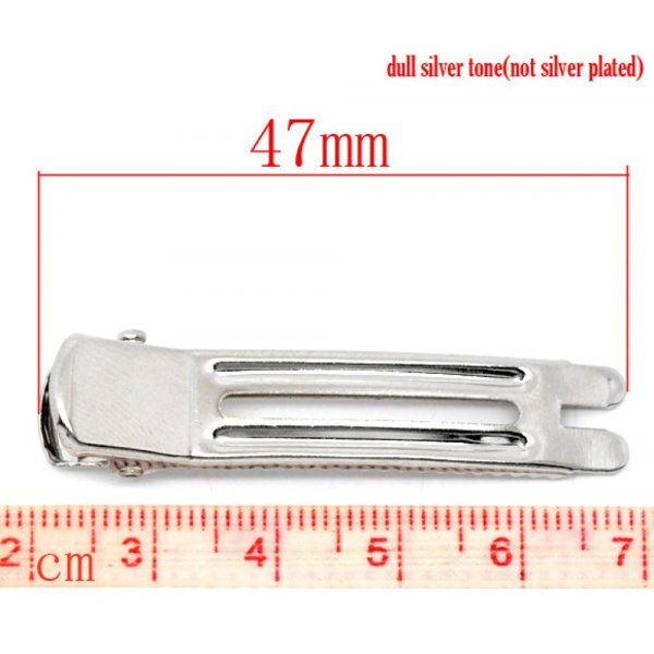 Lot von 30 Haarnadeln Klammern Spangen Krokodil - Silberfarbe 47 mm x 12 mm.